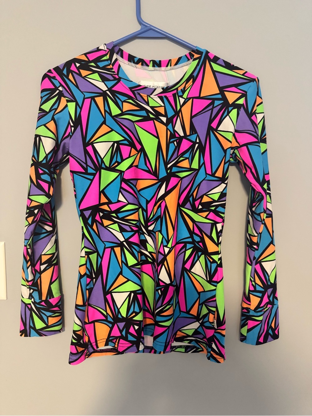 Bright Geo-Print Long Sleeve Top - Multicolor